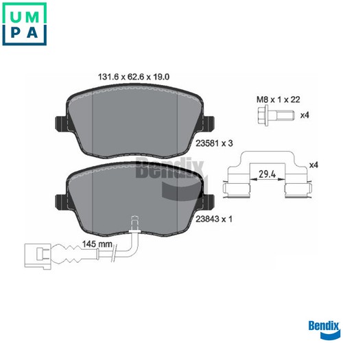 Brake pad set disc - set,