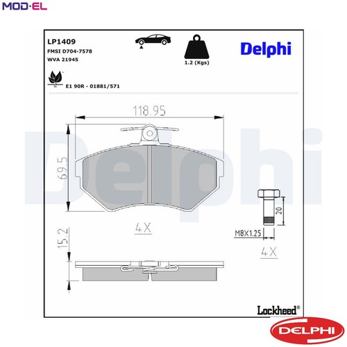 Brake pad set disc - pad,